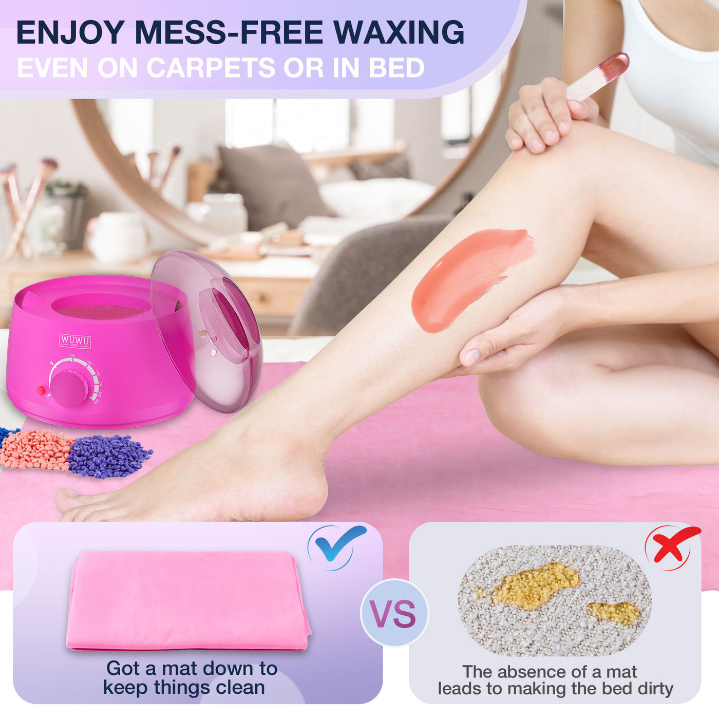 Waxing Kit WUWUVISTA 69 Items Hair Removal Wax Kit